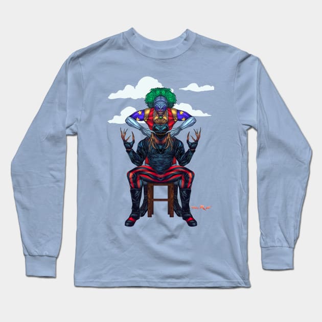 Bring in the Clowns wrestling art Long Sleeve T-Shirt by Triple R Art